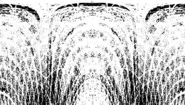 Grunge dikey olarak simetrik siyah beyaz doku. Tek renkli yıpranmış kaplama deseni. 