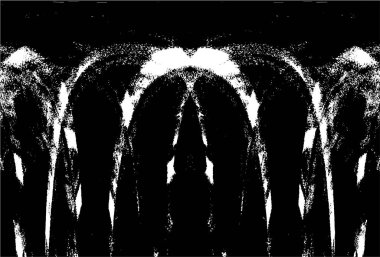 Grunge dikey olarak simetrik siyah beyaz doku. Tek renkli yıpranmış kaplama deseni. 