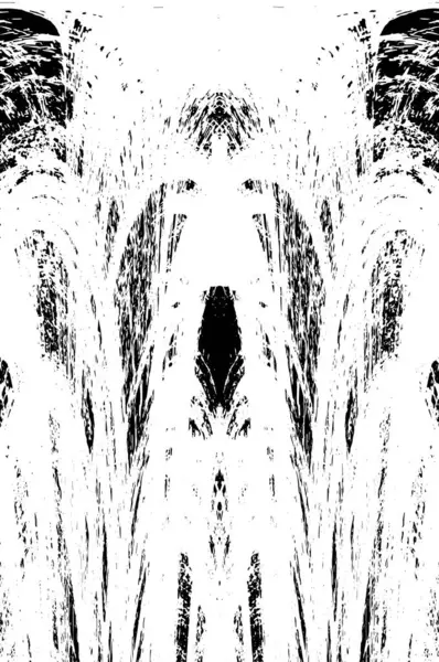 Grunge dikey olarak simetrik siyah beyaz doku. Tek renkli yıpranmış kaplama deseni. 