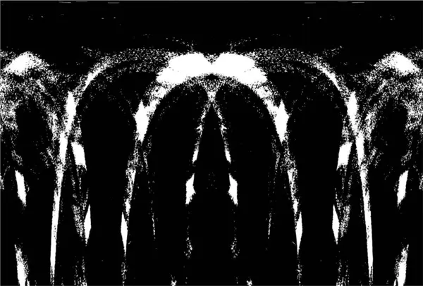 Grunge dikey olarak simetrik siyah beyaz doku. Tek renkli yıpranmış kaplama deseni. 