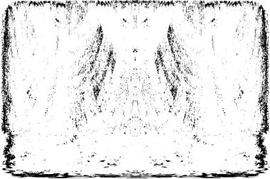 Grunge dikey olarak simetrik siyah beyaz doku. Tek renkli yıpranmış kaplama deseni. 