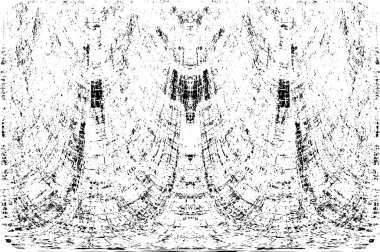 Grunge dikey olarak simetrik siyah beyaz doku. Tek renkli yıpranmış kaplama deseni. 