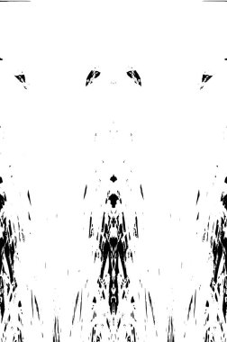 Grunge dikey olarak simetrik siyah beyaz doku. Tek renkli yıpranmış kaplama deseni. 