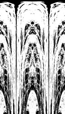 Grunge dikey olarak simetrik siyah beyaz doku. Tek renkli yıpranmış kaplama deseni. 