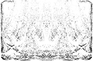 Grunge dikey olarak simetrik siyah beyaz doku. Tek renkli yıpranmış kaplama deseni. 