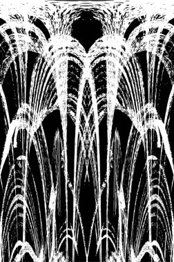 Grunge dikey olarak simetrik siyah beyaz doku. Tek renkli yıpranmış kaplama deseni. 