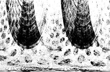 Çizik ve çatlaklarla dolu bir duvar parçası. Herhangi bir tasarım üzerine grunge illüstrasyonunu yükle. Vintage efektli soyut kumlu arkaplan