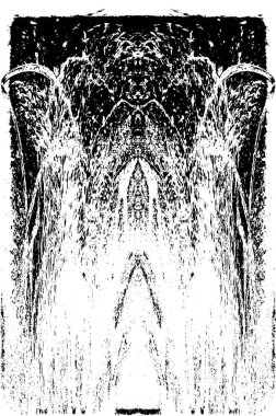 Grunge dikey olarak simetrik siyah beyaz doku. Tek renkli yıpranmış kaplama deseni. 