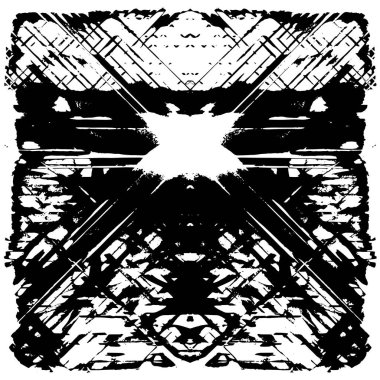 Grunge black and white pattern. Monochrome particles abstract texture. Background of cracks, scuffs, chips, stains, ink spots, lines. Dark design background surface. Gray printing element