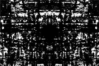 Grunge black and white pattern. Monochrome particles abstract texture. Background of cracks, scuffs, chips, stains, ink spots, lines. Dark design background surface. Gray printing element