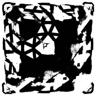 Grunge black and white pattern. Monochrome particles abstract texture. Background of cracks, scuffs, chips, stains, ink spots, lines. Dark design background surface. Gray printing element