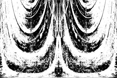 Grunge black and white pattern. Monochrome particles abstract texture. Background of cracks, scuffs, chips, stains, ink spots, lines. Dark design background surface. Gray printing element