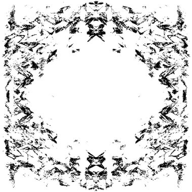 Grunge black and white pattern. Monochrome particles abstract texture. Background of cracks, scuffs, chips, stains, ink spots, lines. Dark design background surface. Gray printing element