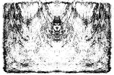 Grunge dikey olarak simetrik siyah beyaz doku. Tek renkli yıpranmış kaplama deseni. 