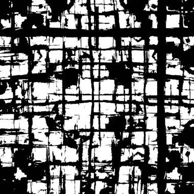 Grunge black and white pattern. Monochrome particles abstract texture. Background of cracks, scuffs, chips, stains, ink spots, lines. Dark design background surface. Gray printing element