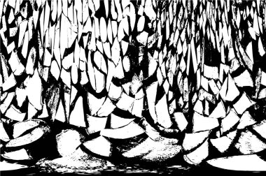 Grunge black and white pattern. Monochrome particles abstract texture. Background of cracks, scuffs, chips, stains, ink spots, lines. Dark design background surface. Gray printing element