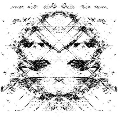 Grunge black and white pattern. Monochrome particles abstract texture. Background of cracks, scuffs, chips, stains, ink spots, lines. Dark design background surface. Gray printing element