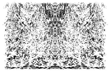 Grunge dikey olarak simetrik siyah beyaz doku. Tek renkli yıpranmış kaplama deseni. 