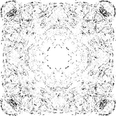 Grunge black and white pattern. Monochrome particles abstract texture. Background of cracks, scuffs, chips, stains, ink spots, lines. Dark design background surface. Gray printing element