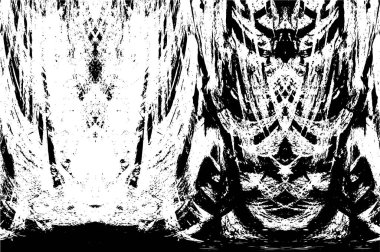 Grunge black and white pattern. Monochrome particles abstract texture. Background of cracks, scuffs, chips, stains, ink spots, lines. Dark design background surface. Gray printing element