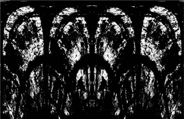 Grunge black and white pattern. Monochrome particles abstract texture. Background of cracks, scuffs, chips, stains, ink spots, lines. Dark design background surface. Gray printing element