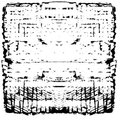 Grunge black and white pattern. Monochrome particles abstract texture. Background of cracks, scuffs, chips, stains, ink spots, lines. Dark design background surface. Gray printing element