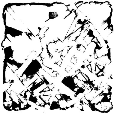Grunge black and white pattern. Monochrome particles abstract texture. Background of cracks, scuffs, chips, stains, ink spots, lines. Dark design background surface. Gray printing element