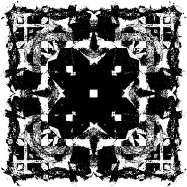 Grunge black and white pattern. Monochrome particles abstract texture. Background of cracks, scuffs, chips, stains, ink spots, lines. Dark design background surface. Gray printing element