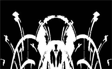 Grunge black and white pattern. Monochrome particles abstract texture. Background of cracks, scuffs, chips, stains, ink spots, lines. Dark design background surface. Gray printing element