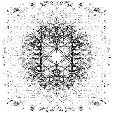 Grunge black and white pattern. Monochrome particles abstract texture. Background of cracks, scuffs, chips, stains, ink spots, lines. Dark design background surface. Gray printing element