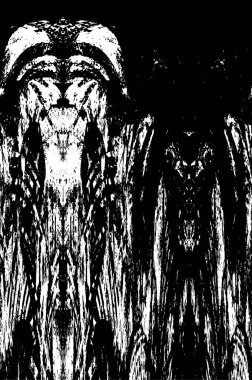 Grunge black and white pattern. Monochrome particles abstract texture. Background of cracks, scuffs, chips, stains, ink spots, lines. Dark design background surface. Gray printing element