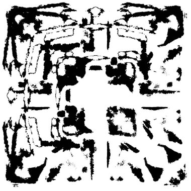 Grunge black and white pattern. Monochrome particles abstract texture. Background of cracks, scuffs, chips, stains, ink spots, lines. Dark design background surface. Gray printing element