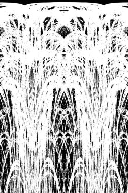 Grunge dikey olarak simetrik siyah beyaz doku. Tek renkli yıpranmış kaplama deseni. 