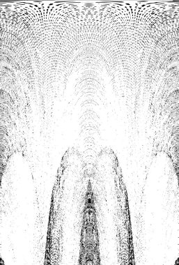 Grunge dikey olarak simetrik siyah beyaz doku. Tek renkli yıpranmış kaplama deseni. 