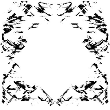 Vektör grunge dokusu. Siyah beyaz arka plan. Soyut monokrom resim koyu tonlarda solmuş bir efekt içerir