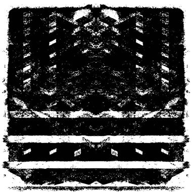 Vektör grunge dokusu. Siyah beyaz arka plan. Soyut monokrom resim koyu tonlarda solmuş bir efekt içerir