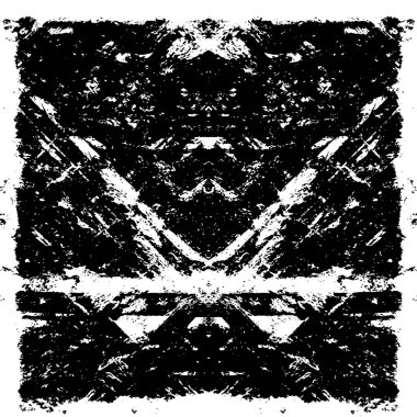 Vektör grunge dokusu. Siyah beyaz arka plan. Soyut monokrom resim koyu tonlarda solmuş bir efekt içerir