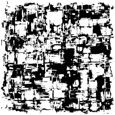 Vektör grunge dokusu. Siyah beyaz arka plan. Soyut monokrom resim koyu tonlarda solmuş bir efekt içerir