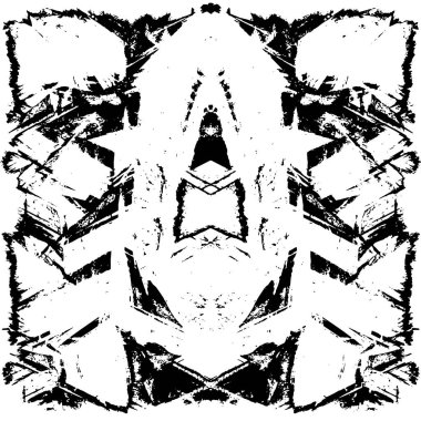 Vektör grunge dokusu. Siyah beyaz arka plan. Soyut monokrom resim koyu tonlarda solmuş bir efekt içerir