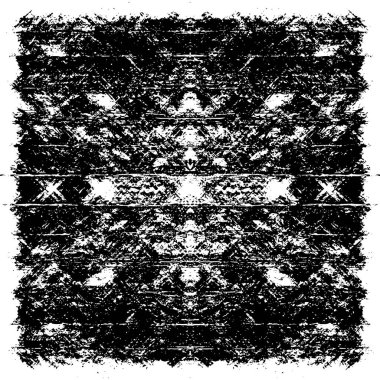 Vektör grunge dokusu. Siyah beyaz arka plan. Soyut monokrom resim koyu tonlarda solmuş bir efekt içerir