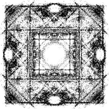 Vektör grunge dokusu. Siyah beyaz arka plan. Soyut monokrom resim koyu tonlarda solmuş bir efekt içerir