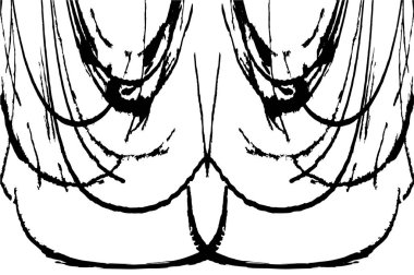 Vektör grunge dokusu. Siyah beyaz arka plan. Soyut monokrom resim koyu tonlarda solmuş bir efekt içerir