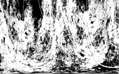 Vektör grunge dokusu. Siyah beyaz arka plan. Soyut monokrom resim koyu tonlarda solmuş bir efekt içerir