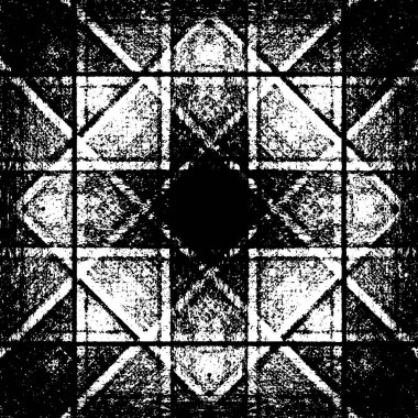 Vektör grunge dokusu. Siyah beyaz arka plan. Soyut monokrom resim koyu tonlarda solmuş bir efekt içerir