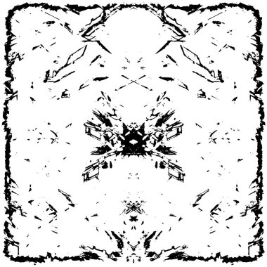 Vektör grunge dokusu. Siyah beyaz arka plan. Soyut monokrom resim koyu tonlarda solmuş bir efekt içerir