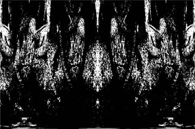 Vektör grunge dokusu. Siyah beyaz arka plan. Soyut monokrom resim koyu tonlarda solmuş bir efekt içerir