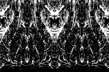 Vektör grunge dokusu. Siyah beyaz arka plan. Soyut monokrom resim koyu tonlarda solmuş bir efekt içerir