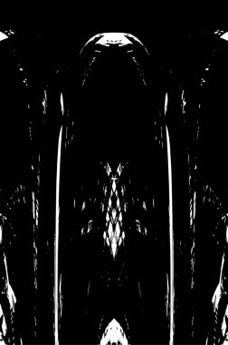 Vektör grunge dokusu. Siyah beyaz arka plan. Soyut monokrom resim koyu tonlarda solmuş bir efekt içerir