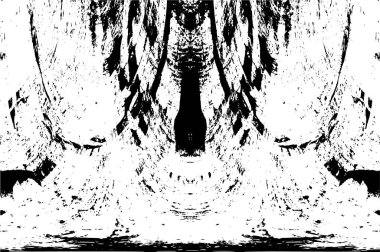 Vektör grunge dokusu. Siyah beyaz arka plan. Soyut monokrom resim koyu tonlarda solmuş bir efekt içerir