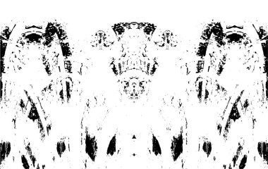 Vektör grunge dokusu. Siyah beyaz arka plan. Soyut monokrom resim koyu tonlarda solmuş bir efekt içerir